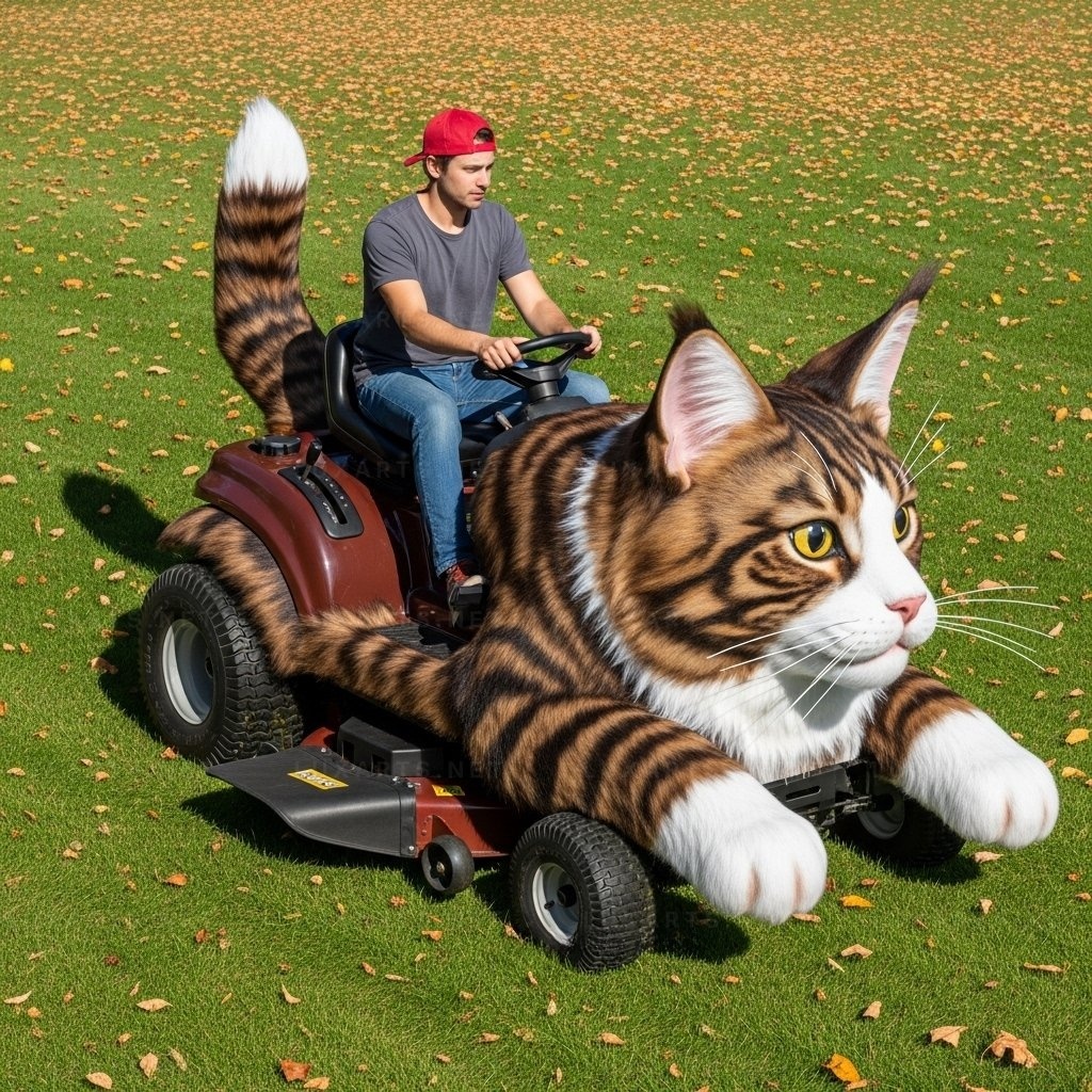 Cat Shaped Lawn Mower