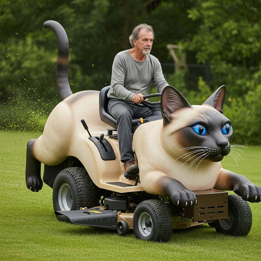 Cat Shaped Lawn Mower