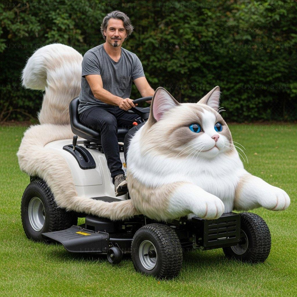 Cat Shaped Lawn Mower