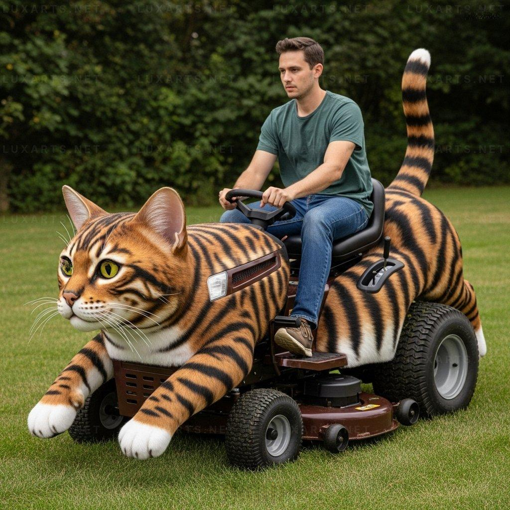Cat Shaped Lawn Mower