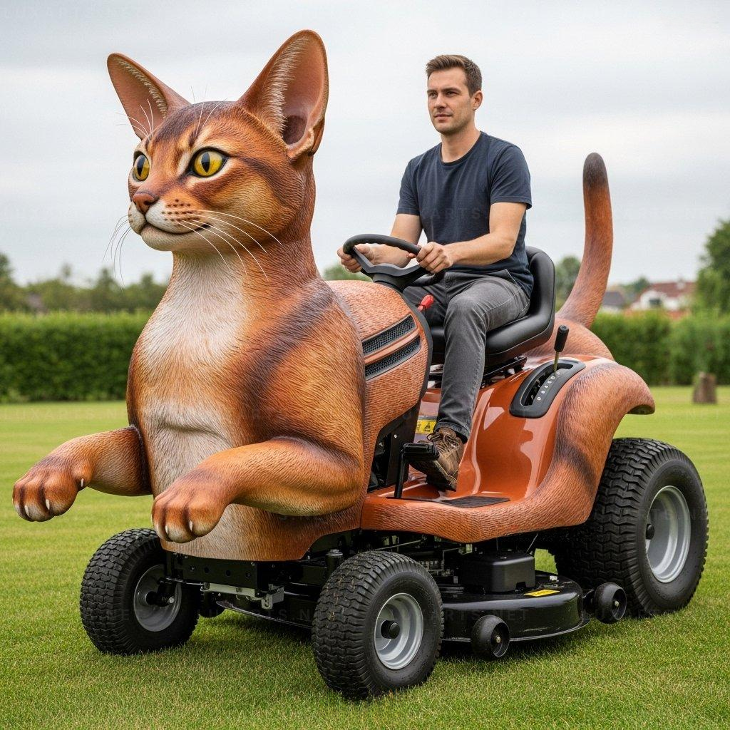 Cat Shaped Lawn Mower