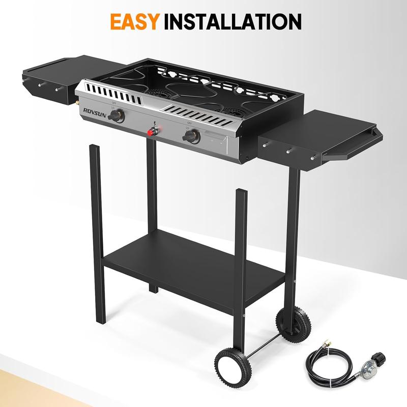 ROVSUN 2 Burner 150,000 BTU Outdoor Gas Propane Stove with Windpanel & Carrying Bag