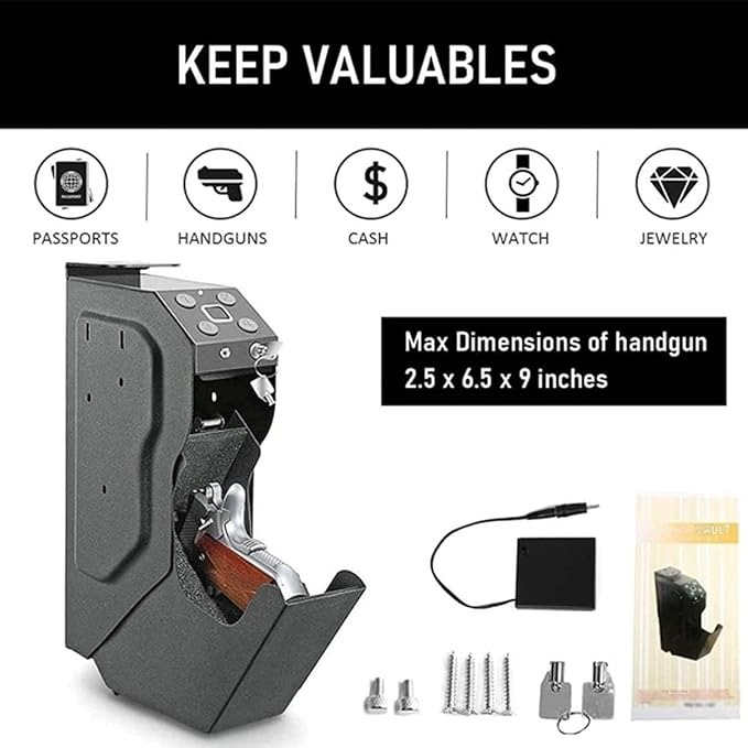 Mounted Biometric Gun Safe For Pistol