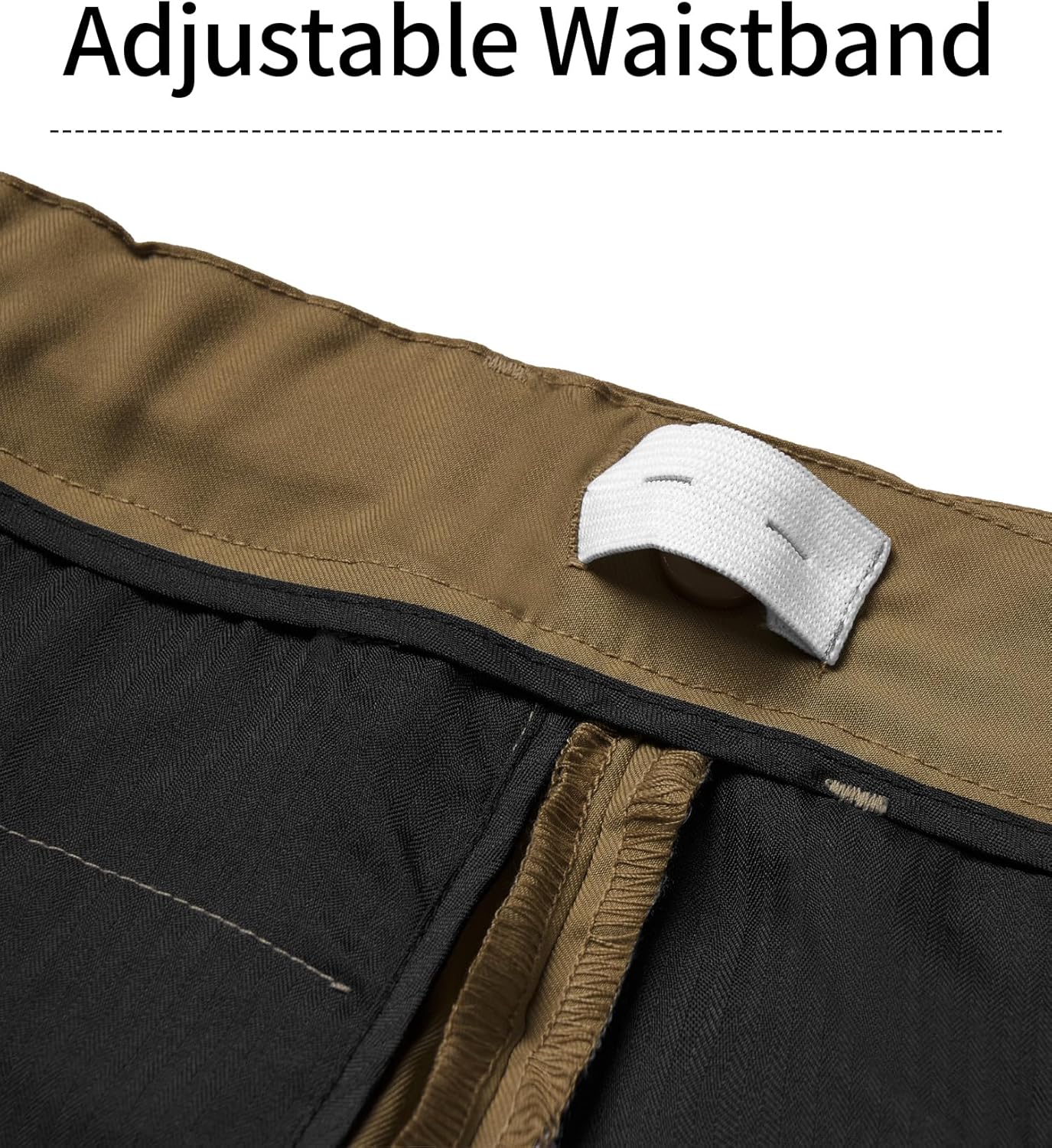 QBK Boys Flat Front Dress Pants Uniform Pants Adjustable Waistband for Toddler to Youth with Pockets