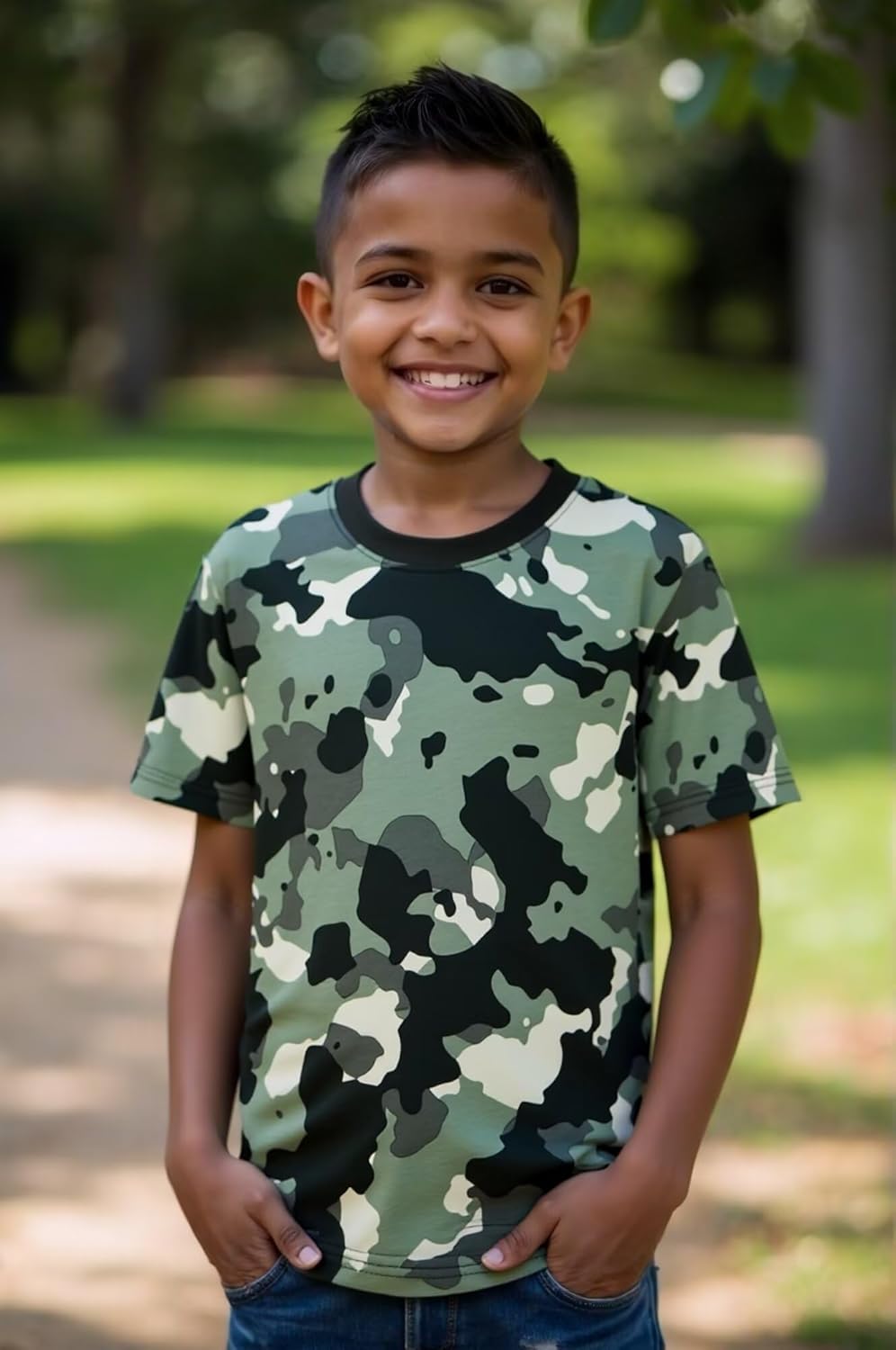 Huata Boys Girls T-Shirt Short Sleeve Crewneck Tee