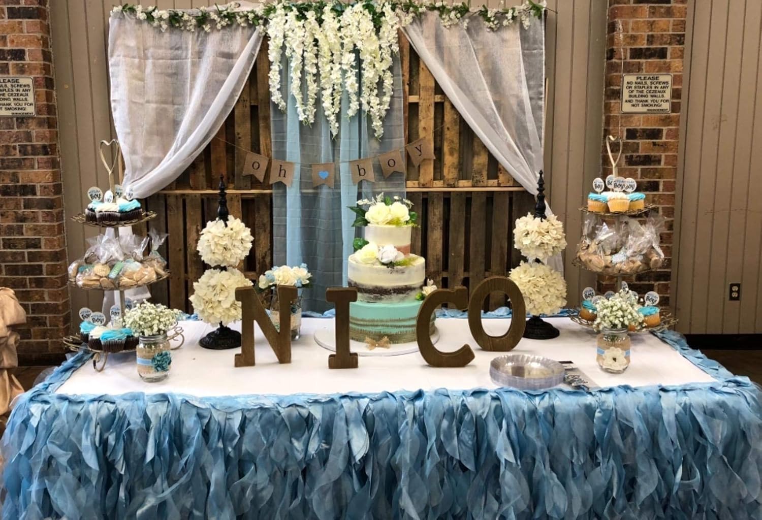 Huata 10PCS 3.2 Feet Artificial Flower Wisteria Vine Ratta Hanging Wedding Decor Garlands(White)