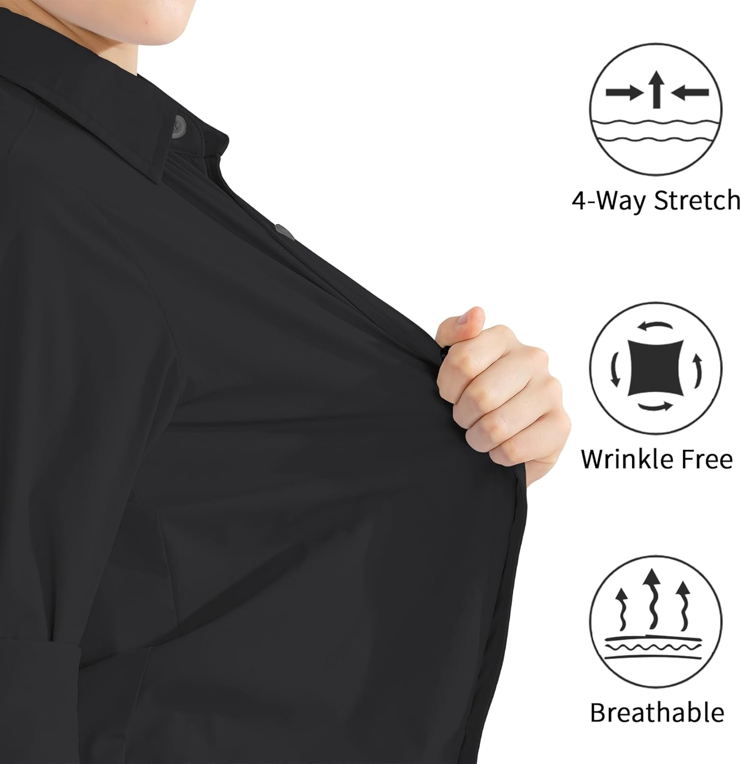 2T-16Y Boys' Stretch Long Sleeve Button Down Toddler Dress Shirt Wrinkle Free Oxford Uniform Shirt with Chest Pocket