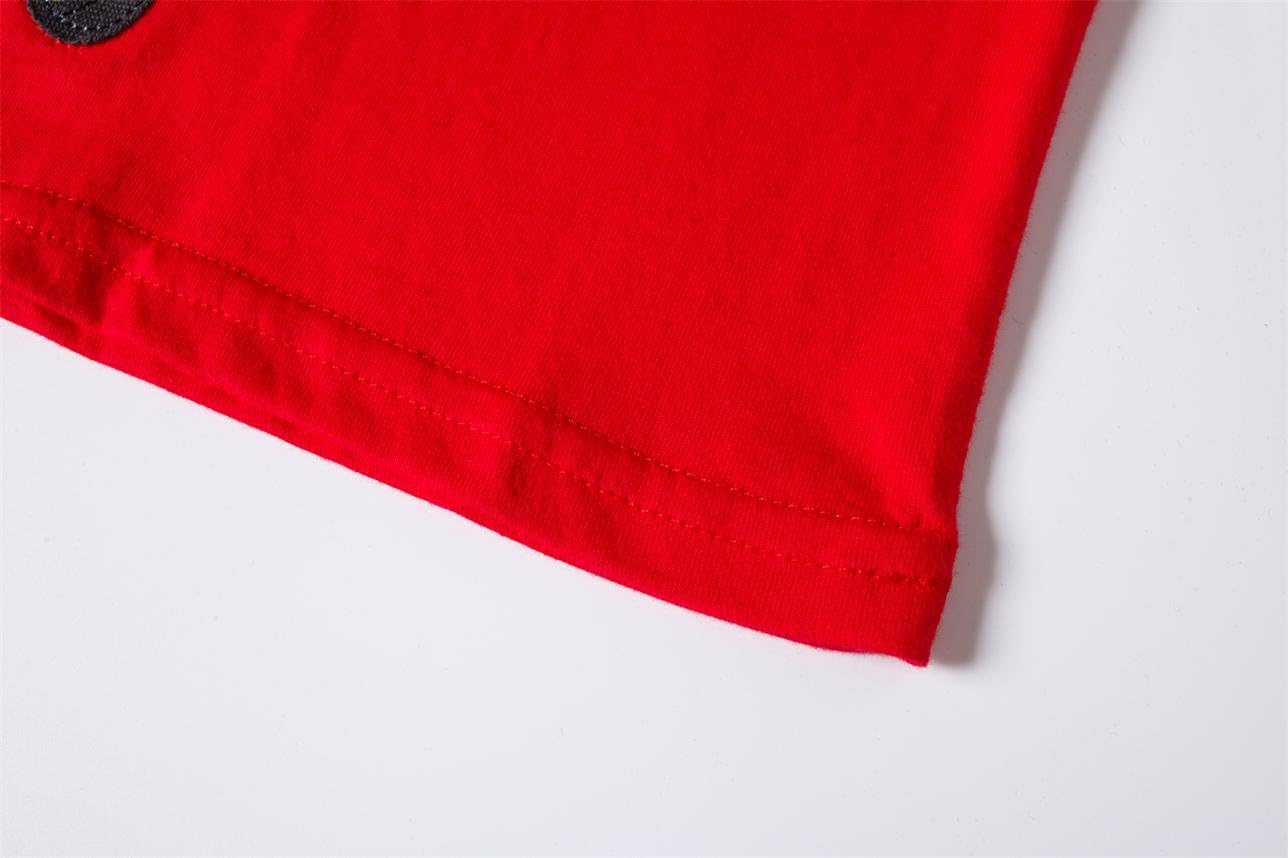 Huata Little Boys Short Sleeve Crew Neck T-Shirt Tops Tee (3T, Dinosaur) Red