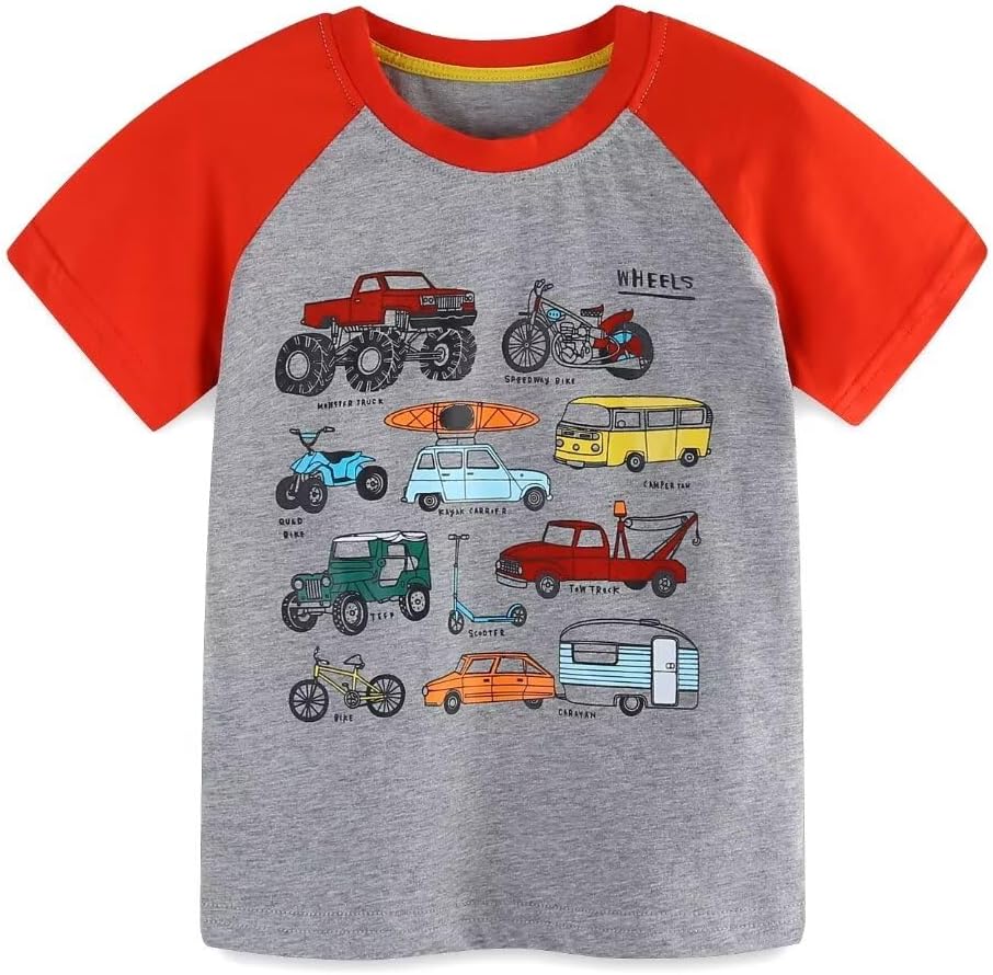 Huata Baby Toddler Boys T-Shirt 2 Packs Short Sleeve Crewneck Tee
