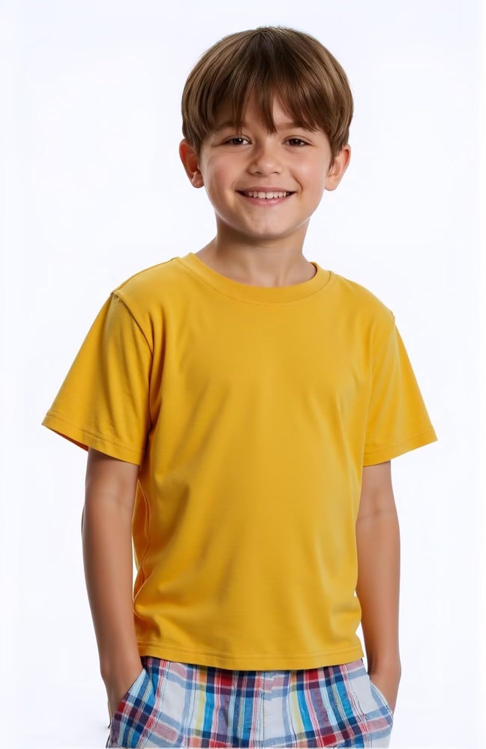 Huata Boys Girls Short Sleeve Tee T-Shirt Crewneck 2 Packs