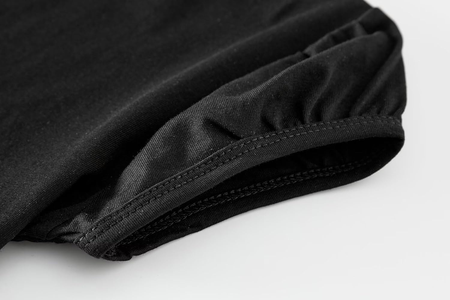 Huata Girls Short Puff Sleeve Tee Basic T-Shirt 2 Packs Crewneck