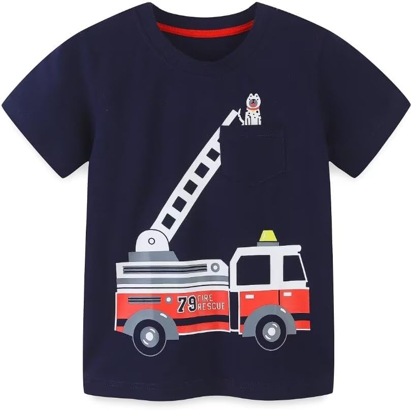 Huata Baby Toddler Boys T-Shirt 2 Packs Short Sleeve Crewneck Tee