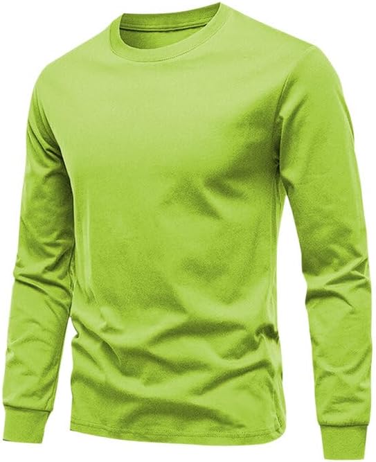Huata Men's T-Shirt Long Sleeve Crewneck Cotton Tees