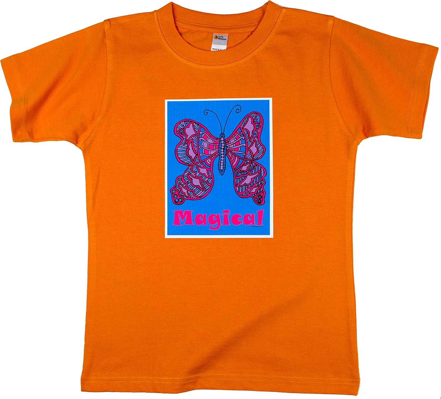 Earth Elements Little Girls’ Short Sleeve T-Shirt - Magical Butterfly