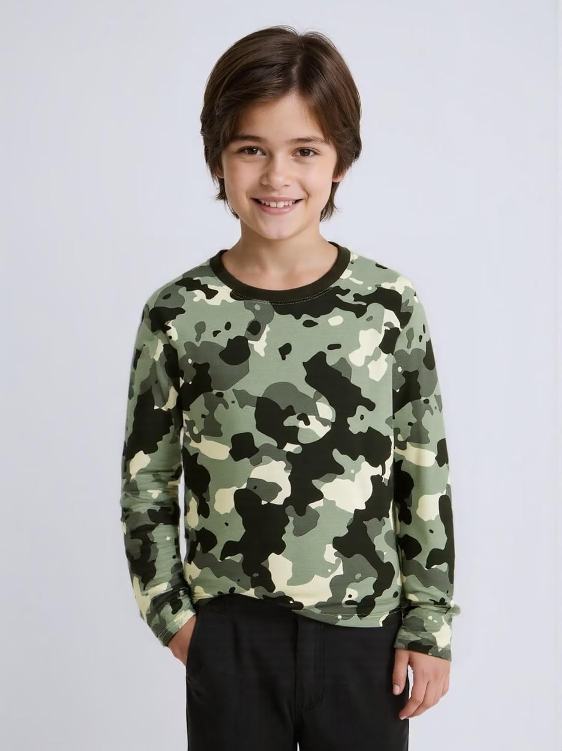 Huata 2 Packs Boys Girls T-Shirt Long Sleeve Crewneck Tee