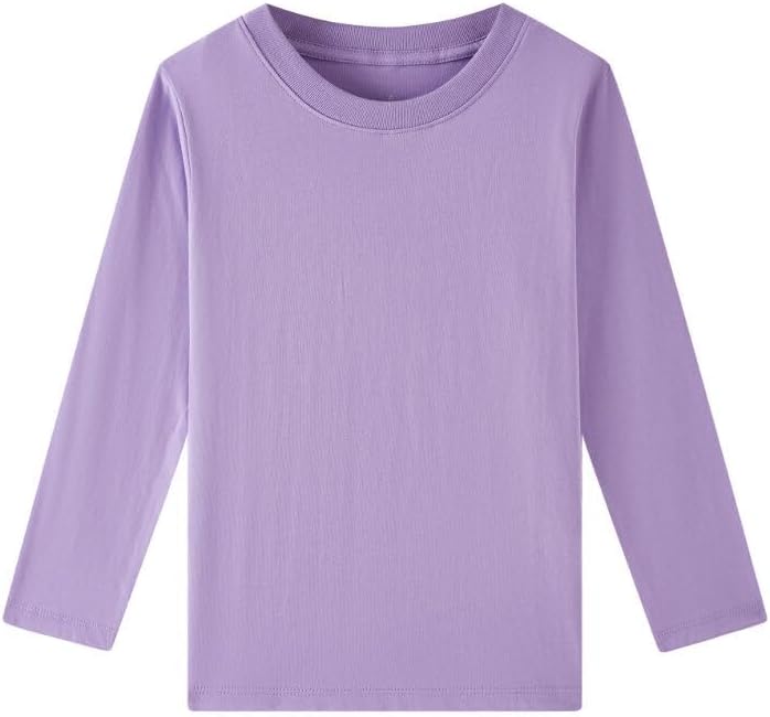 Huata Boys Girls Long Sleeve T-Shirt Unisex Crewneck Tee 2 Packs