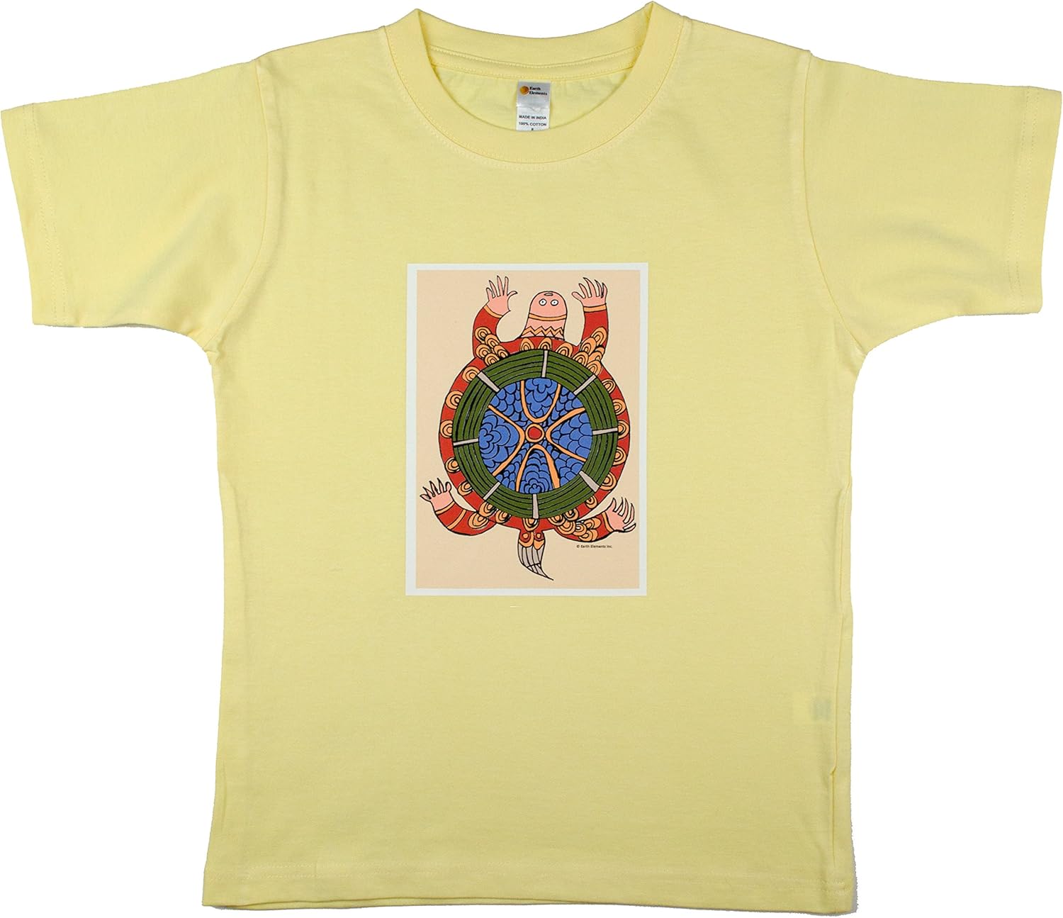 Earth Elements Little Girls’ Short Sleeve T-Shirt - Ornamental Turtle
