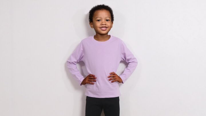 Huata Boys Girls Long Sleeve T-Shirt Unisex Crewneck Tee 2 Packs