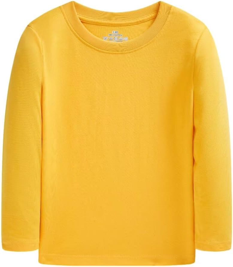 Huata 2 Packs Boys Girls T-Shirt Long Sleeve Crewneck Tee