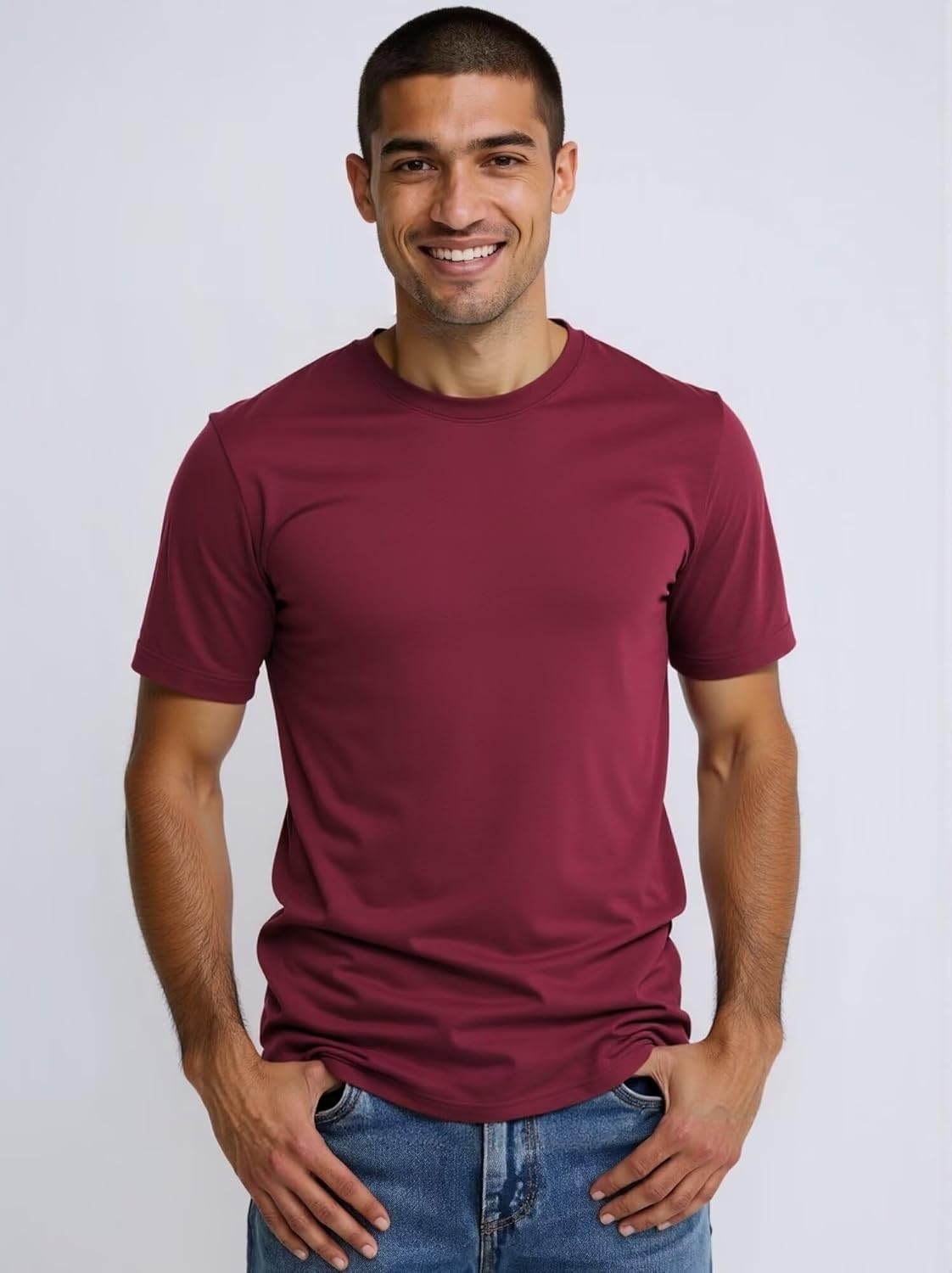 Huata Men's T-Shirt Short Sleeve Crewneck Cotton Tees