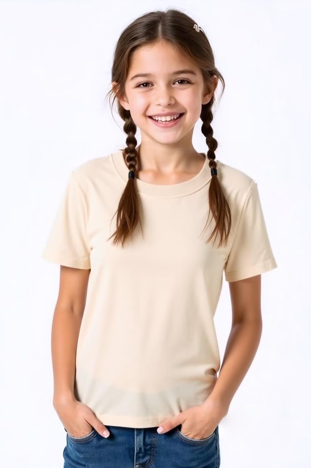 Huata Boys Girls Short Sleeve Tee T-Shirt Crewneck 2 Packs