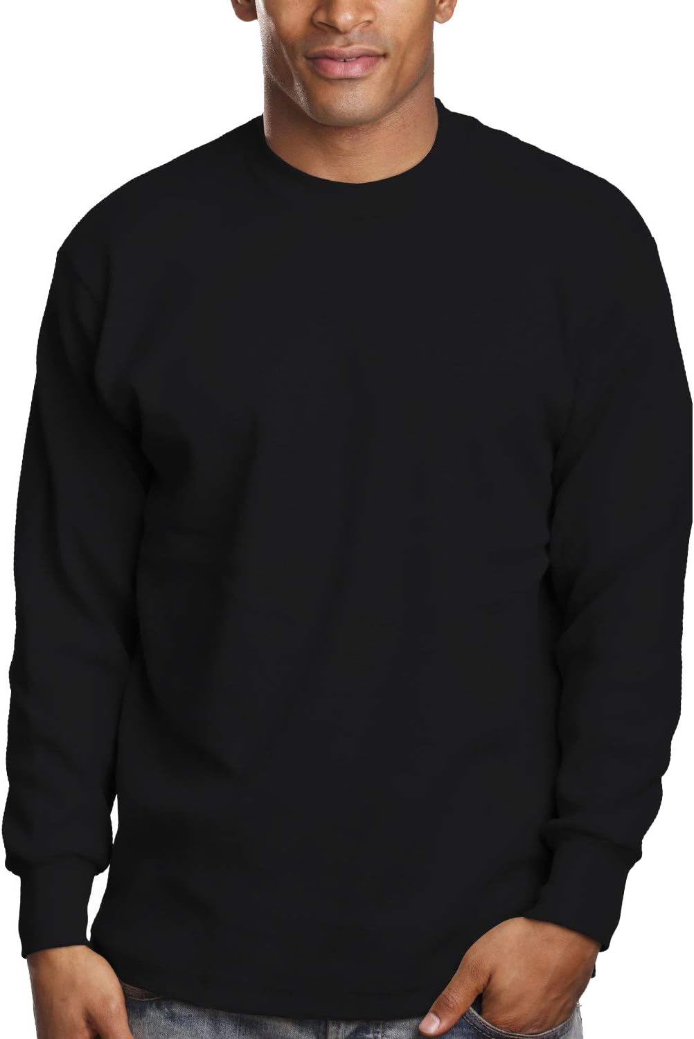 PRO 5 Men's Long Sleeve Super Heavy T-Shirt, Black, XL