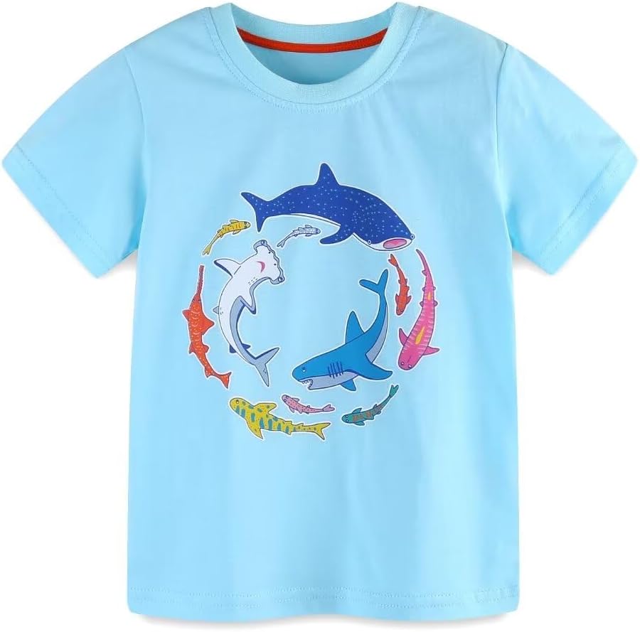 Huata Baby Toddler Boys T-Shirt 2 Packs Short Sleeve Crewneck Tee