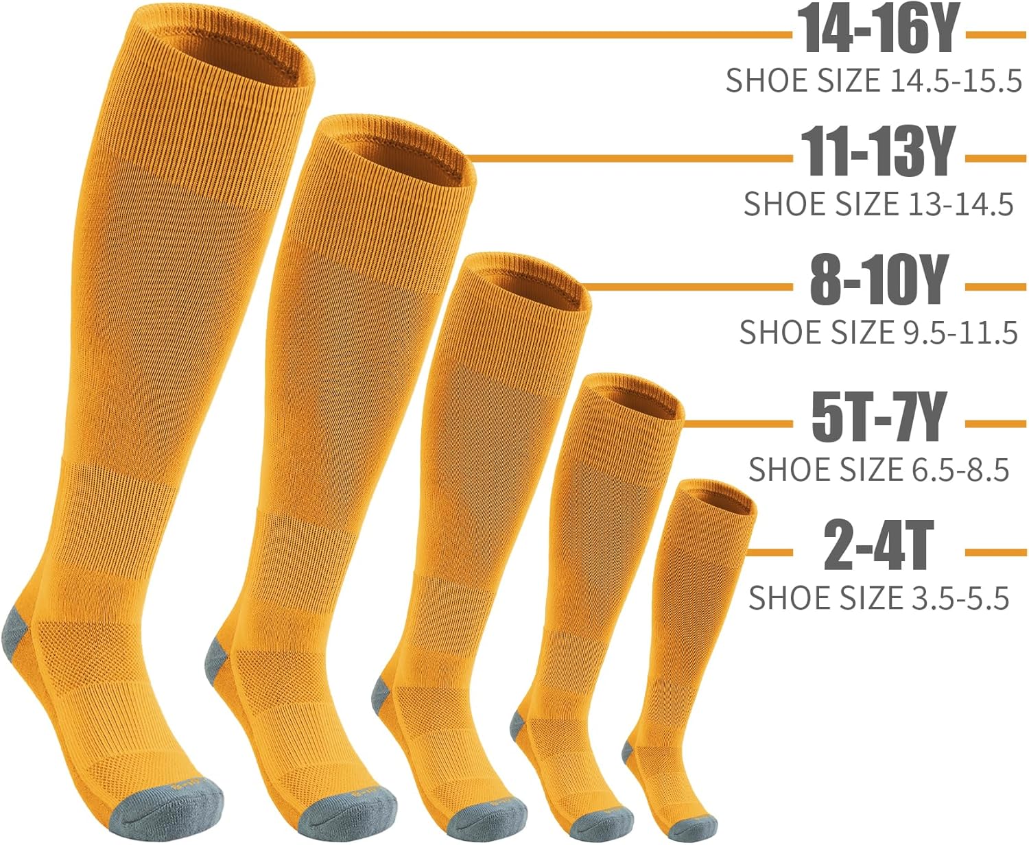 QBK Toddler Baseball Socks Youth Softball Tee Ball Kids Soccer Socks for Boy Girl 2 Pairs