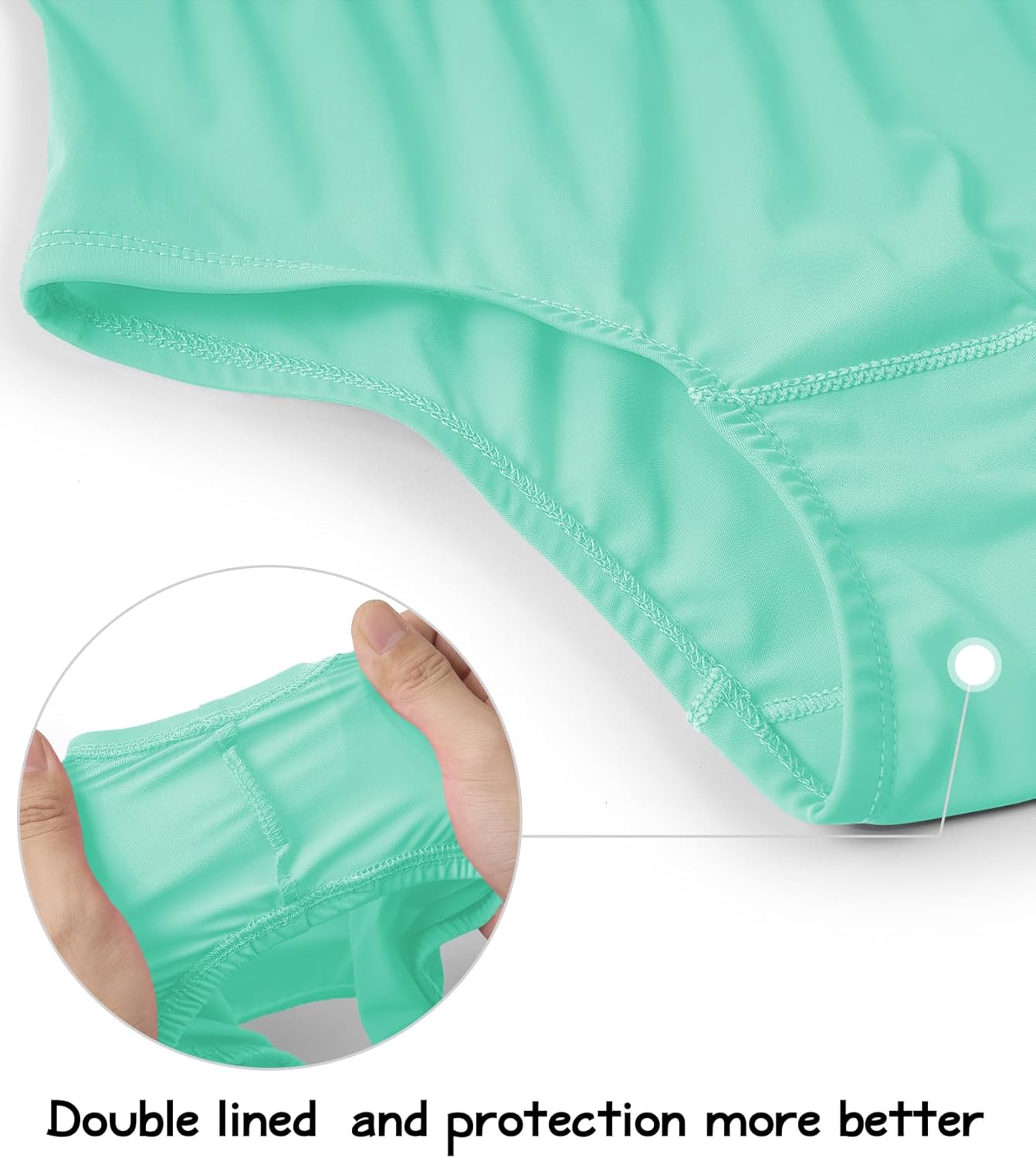 QBK Girls' Swimming Bottom Suit Swim Brief UPF50+ Rash Guard Swimsuit Sun Protection Quick Dry (2t-14Years)