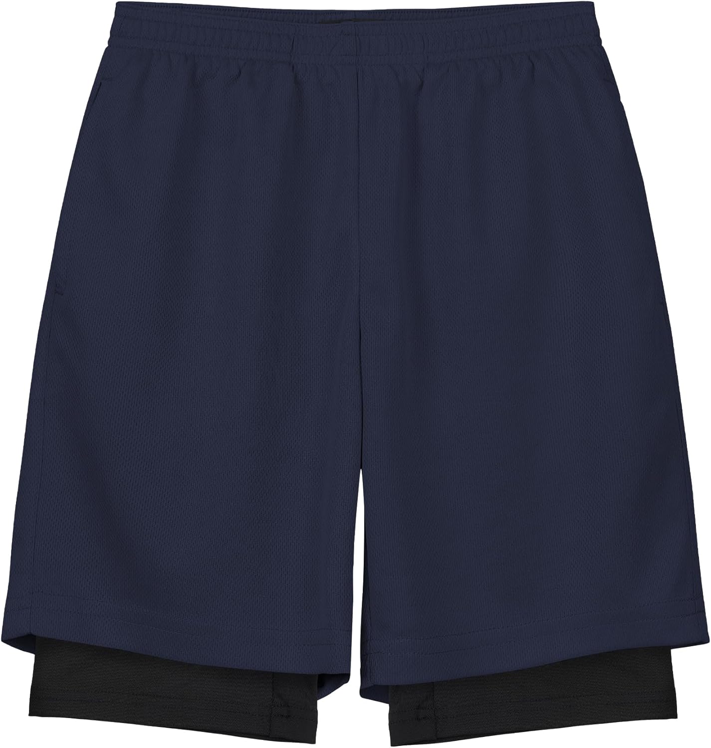 QBK Toddler to Youth Boys 2 in 1 Athletic Shorts Basketball Compression Shorts with Liner for Girls Soccer Running Sports