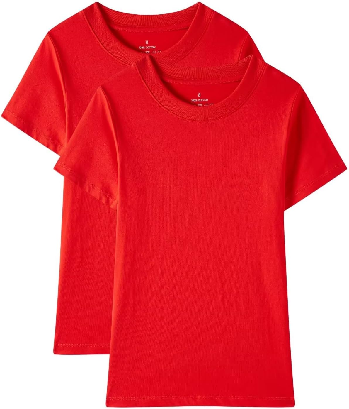 Huata Boys Girls Short Sleeve Tee T-Shirt Crewneck 2 Packs