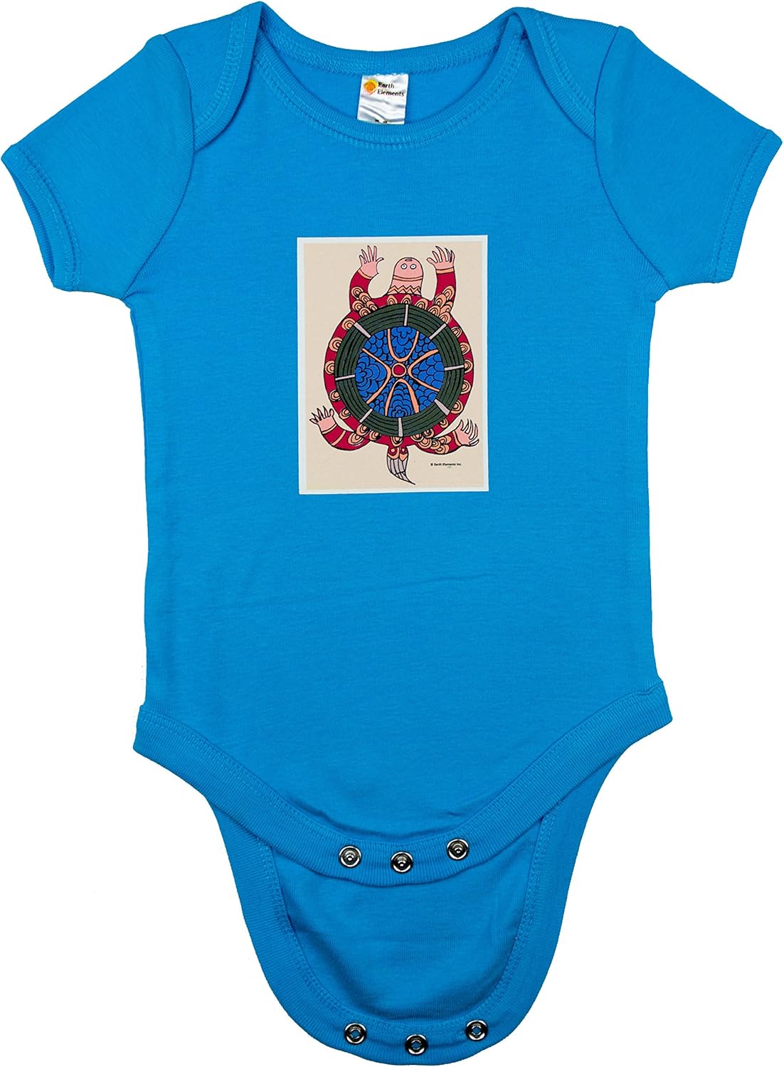 Earth Elements Baby Boys’ Short Sleeve Bodysuit - Ornamental Turtle