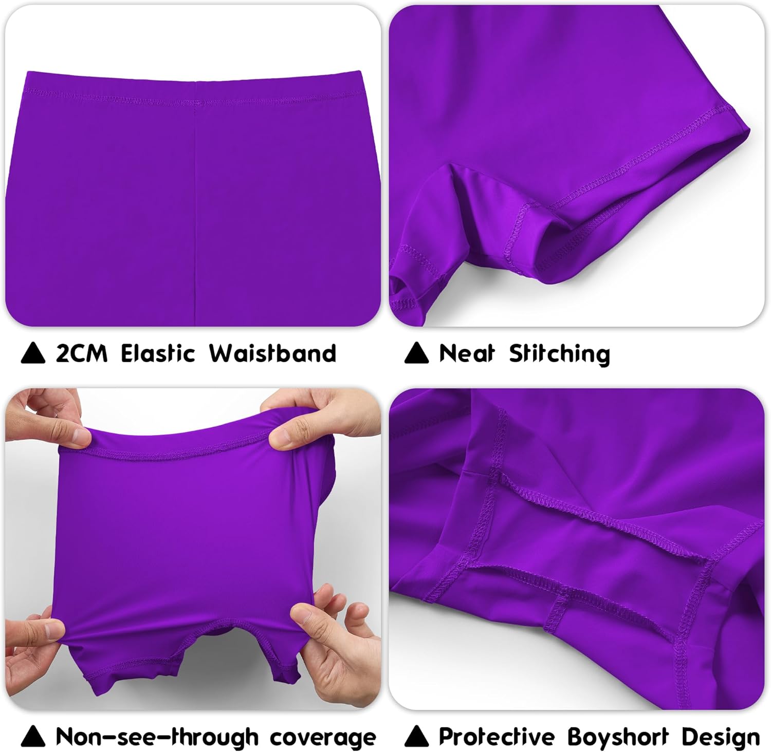 QBK Toddler Girls Swim Shorts 2T-14 Boyshort Swimsuit UPF 50+ Quick Dry Rash Guard Swim Bottoms