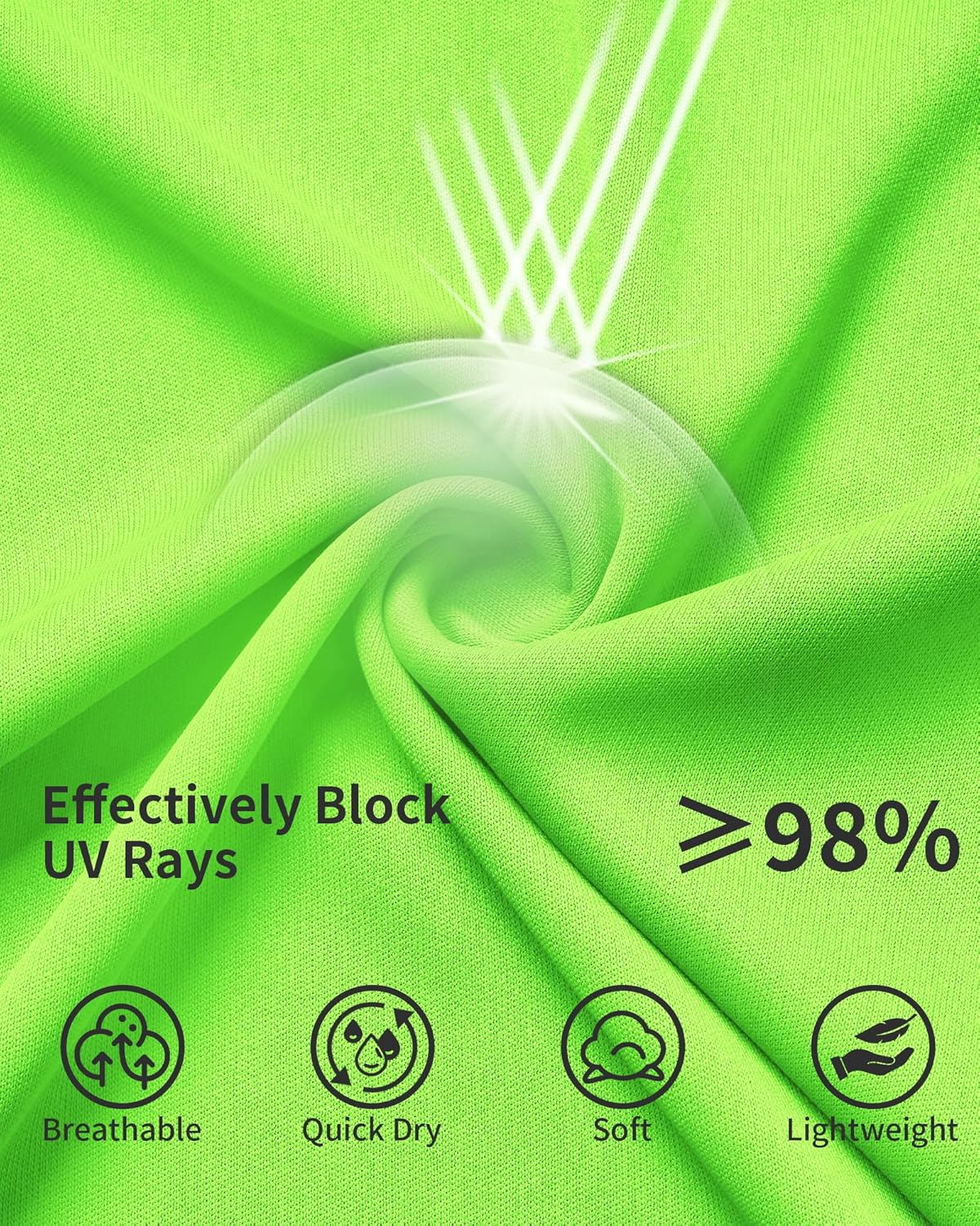 QBK 4T to Youth Neon Shirt Kids UPF 50+ Dry Fit Athletic Long Sleeve T Shirts for Boys and Girls-Moisture Wicking Rash Guard