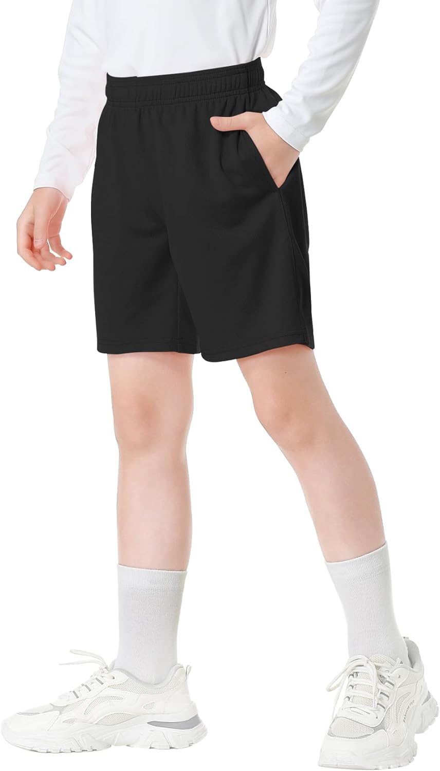 QBK Toddler to Youth Athletic Shorts for Boys and Girls Soccer Basketball Sports