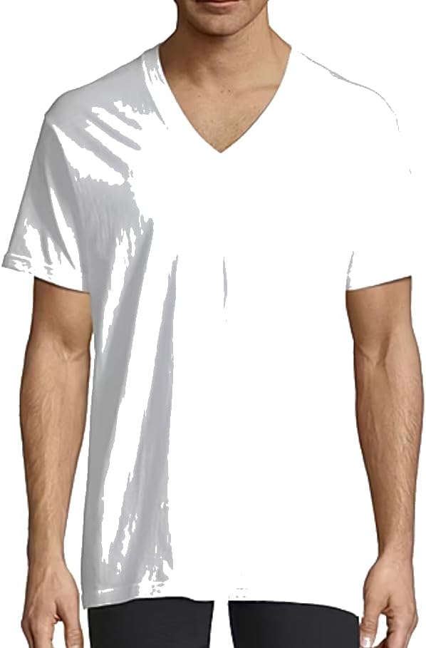 Stafford 4-pk. 100% Cotton Ultra Soft V-Neck T-Shirts (M) White