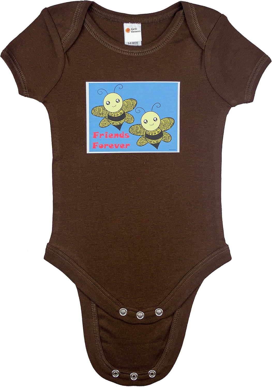 Earth Elements Baby Boys’ Short Sleeve Bodysuit - Friends Forever