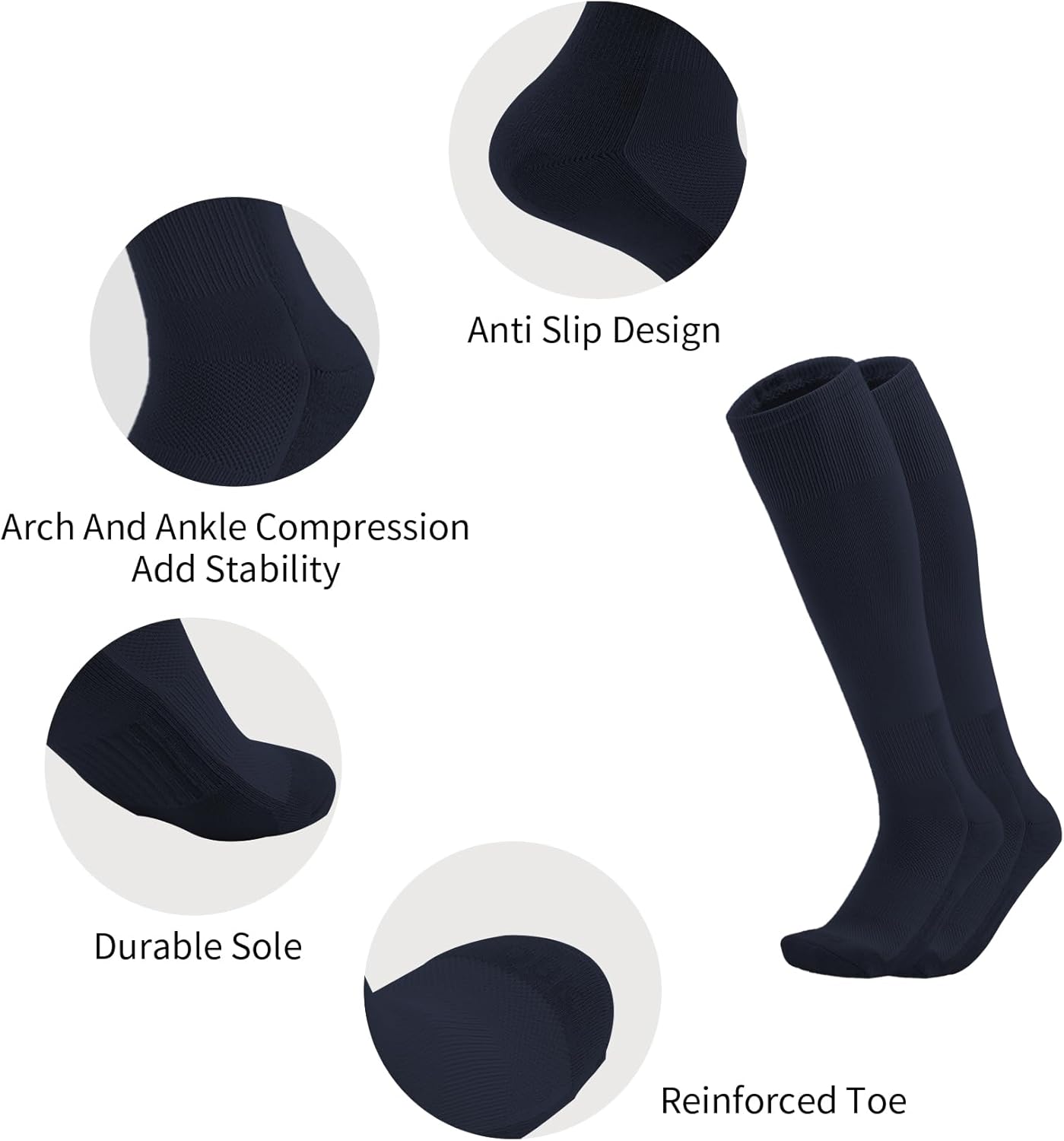 QBK 2 Pairs Toddler To Youth Baseball/Softball Socks - Soccer T-Ball Team Sport Socks For Kids Boys And Girls
