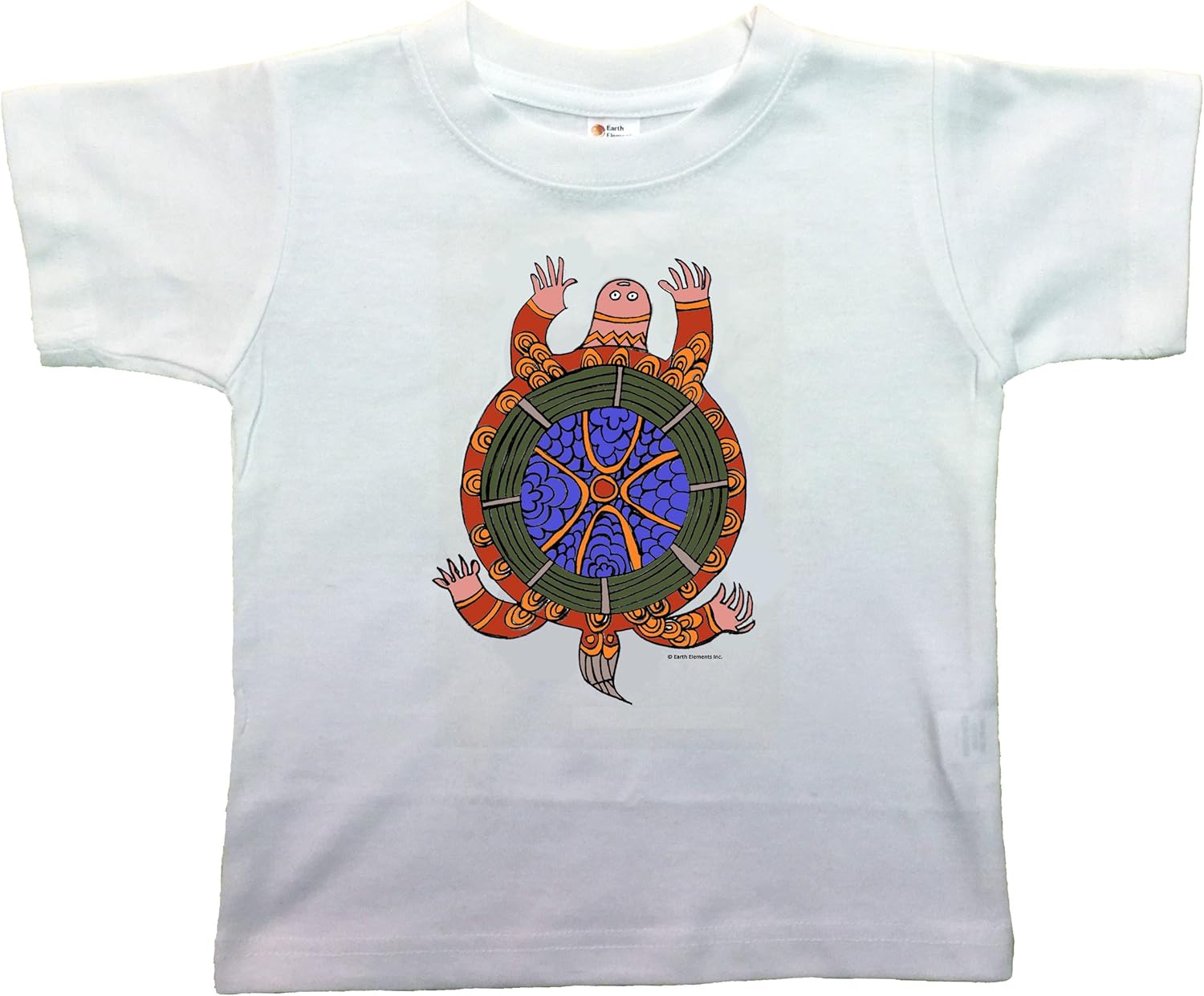 Earth Elements Baby Girls’ Short Sleeve T-Shirt - Ornamental Turtle