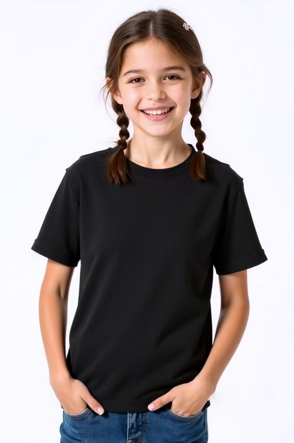 Huata Boys Girls Short Sleeve Tee T-Shirt Crewneck 2 Packs