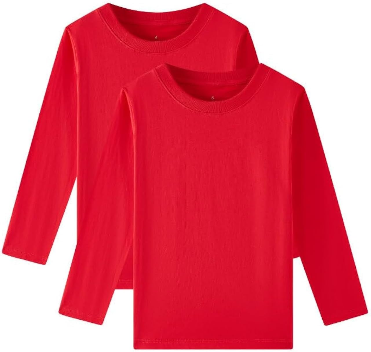 Huata Boys Girls Long Sleeve T-Shirt Unisex Crewneck Tee 2 Packs