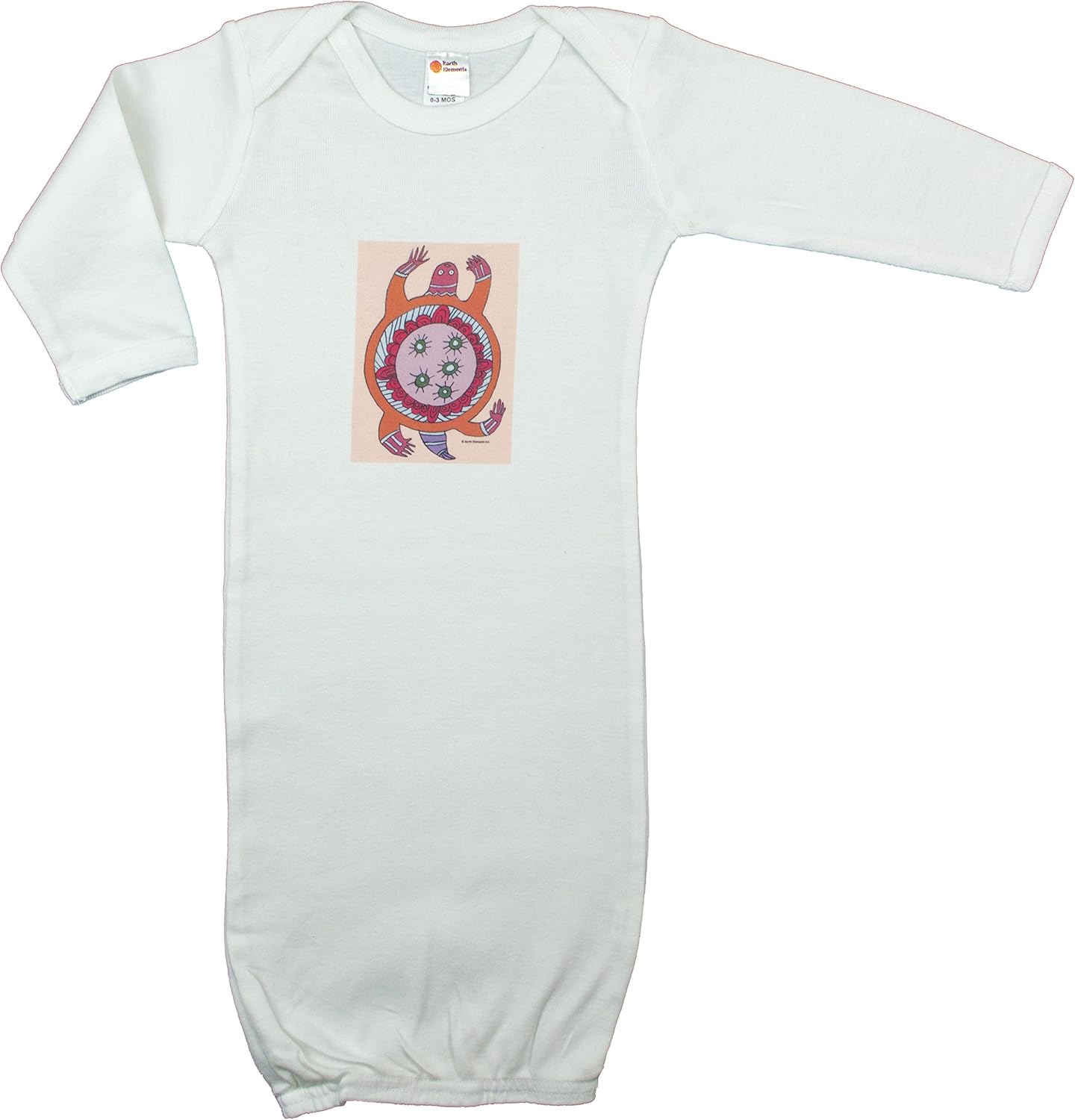Earth Elements Baby Girls’ Long Sleeve Gown - Turtle