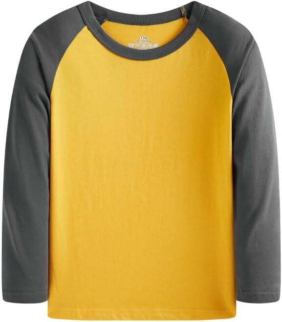 Huata 2 Packs Boys Girls T-Shirt Long Sleeve Crewneck Tee