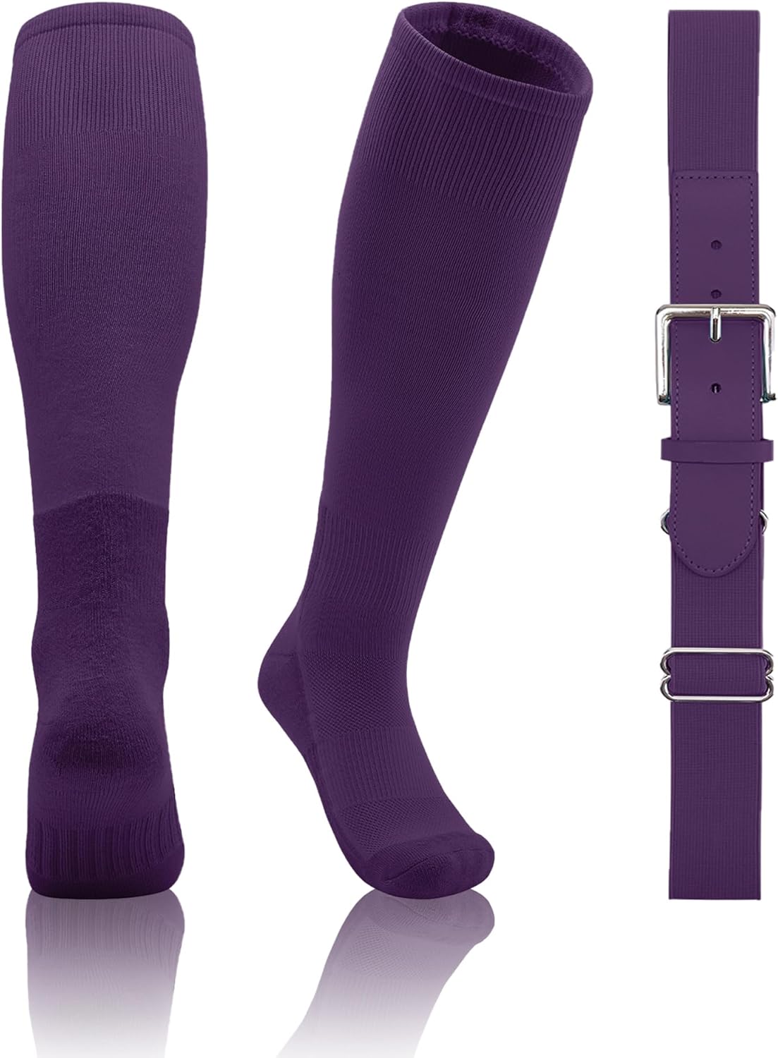 QBK 2T/3T/4T/5T Toddler Baseball Socks And Belt Youth Softball Tee Ball Combo Set for Boy Girl (1 Pairs of Socks & 1 Belt)