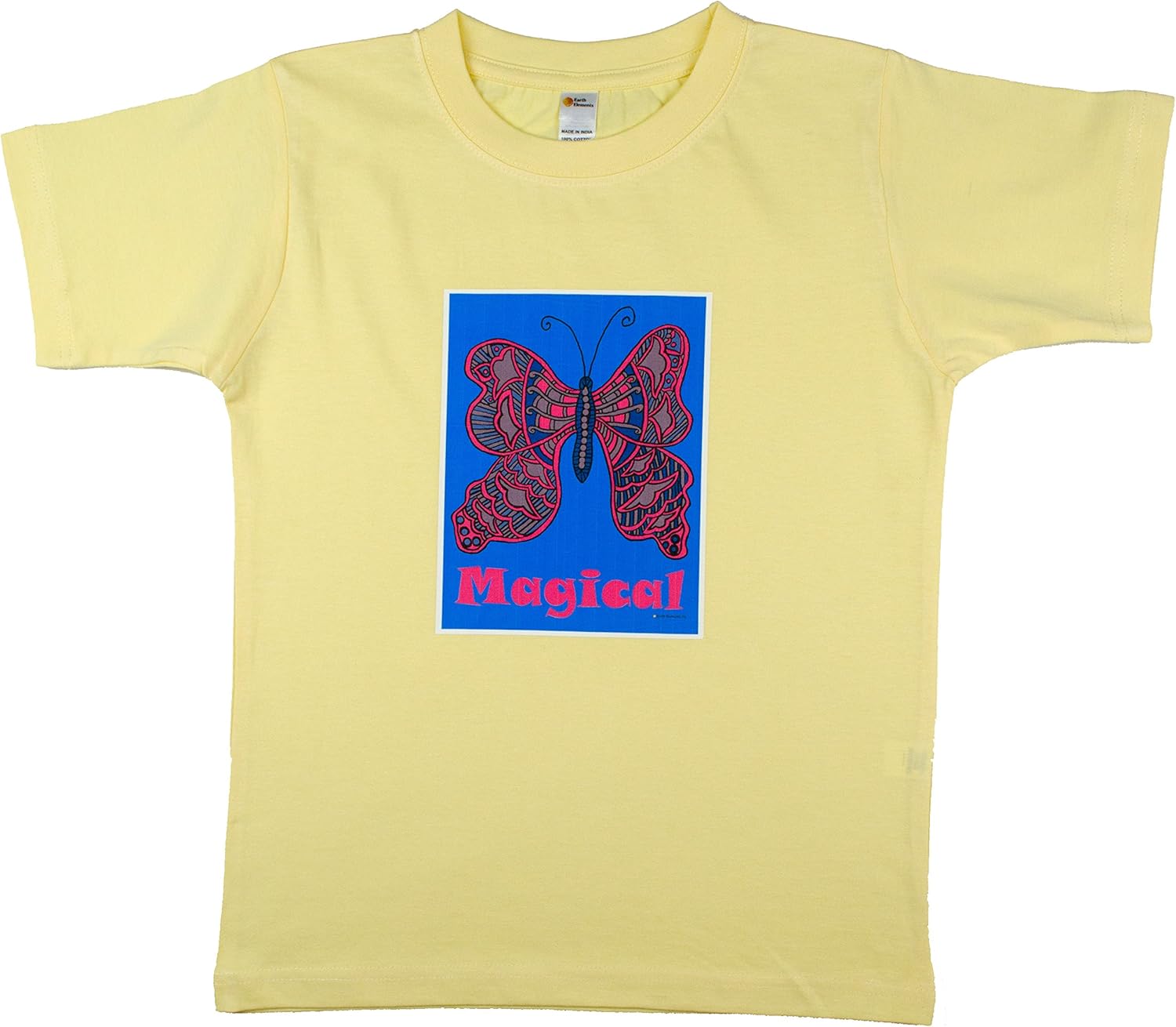 Earth Elements Little Girls’ Short Sleeve T-Shirt - Magical Butterfly