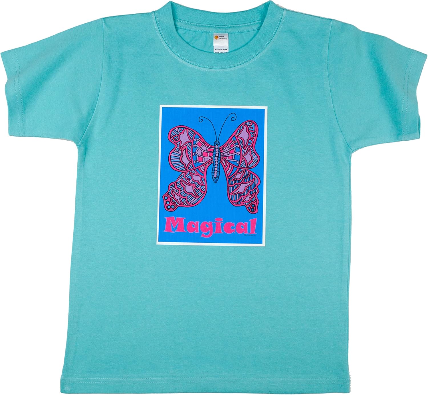 Earth Elements Little Girls’ Short Sleeve T-Shirt - Magical Butterfly