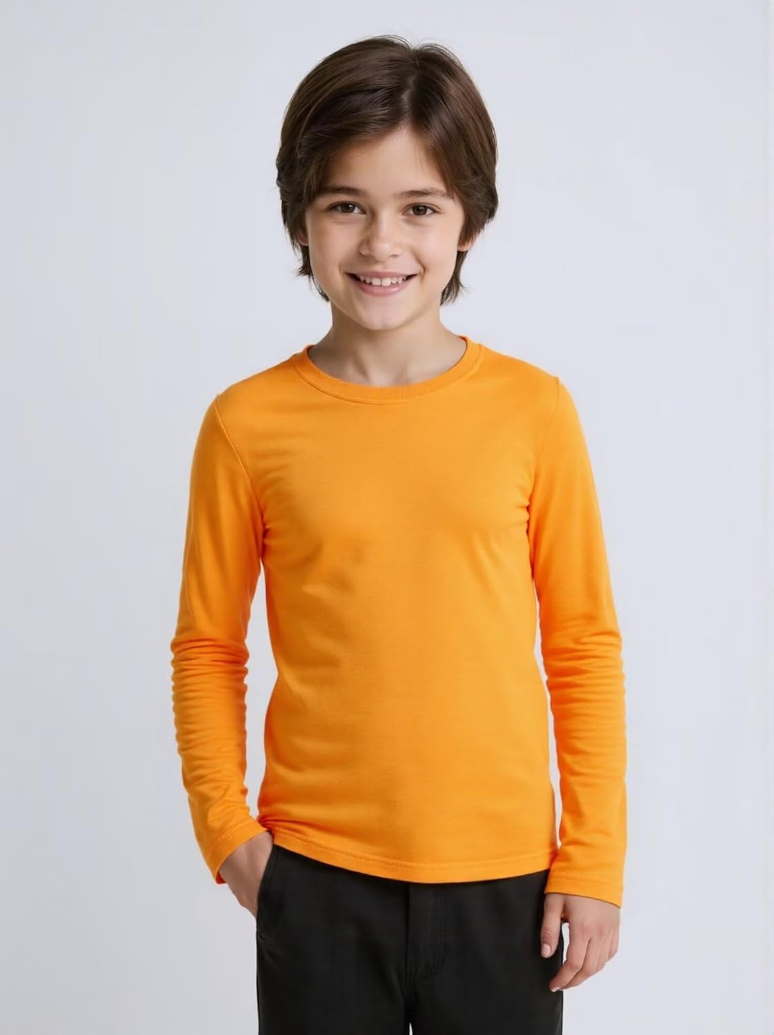 Huata 2 Packs Boys Girls T-Shirt Long Sleeve Crewneck Tee