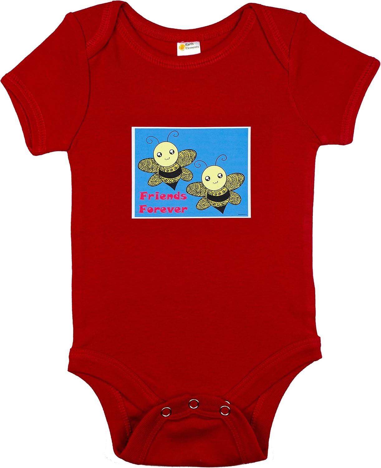 Earth Elements Baby Boys’ Short Sleeve Bodysuit - Friends Forever