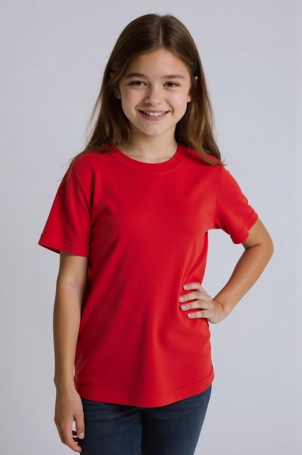 Huata Boys Girls T-Shirt Basic Basic Short Sleeve Crewneck Girls Tee 2 Packs