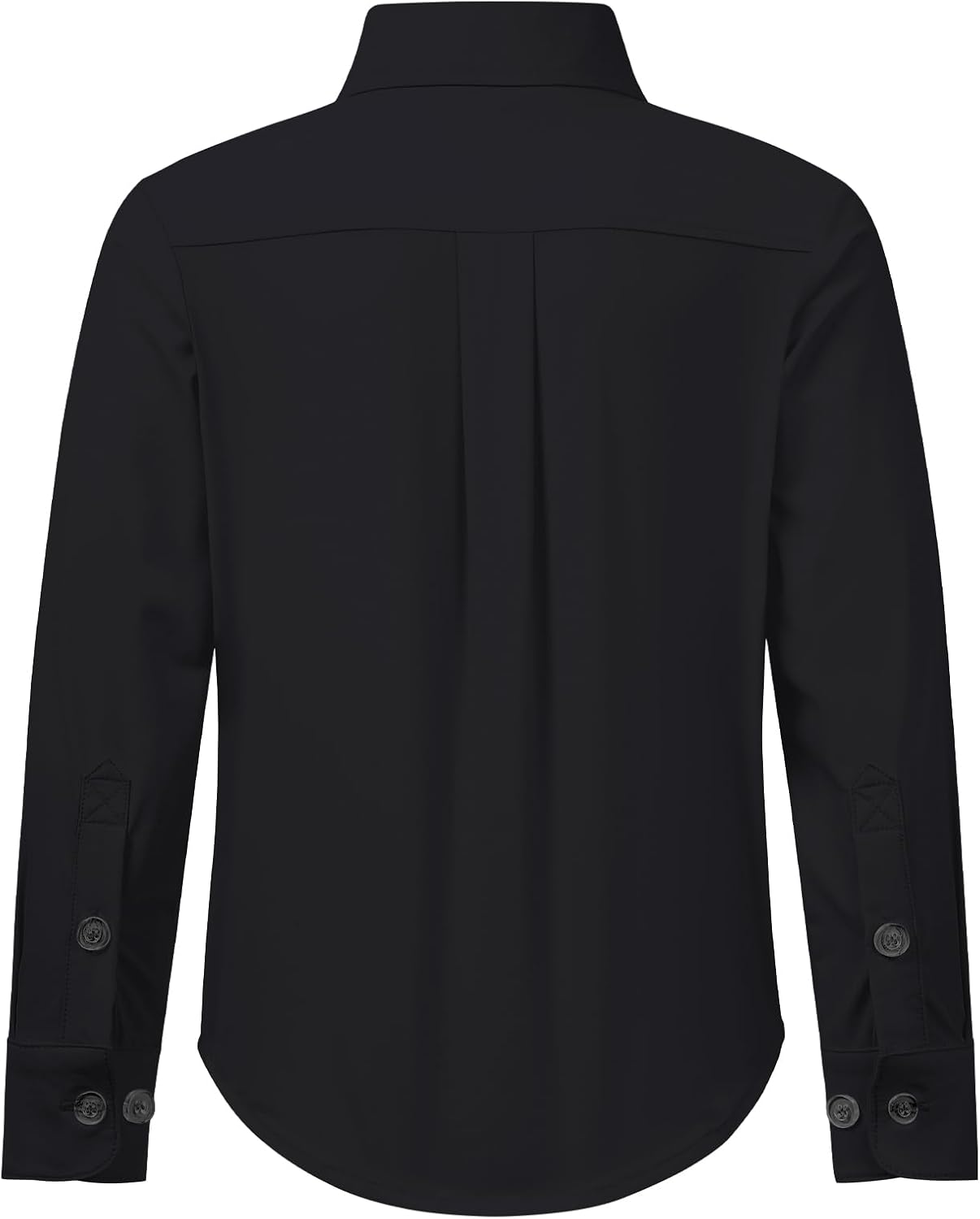 2T-16Y Boys' Stretch Long Sleeve Button Down Toddler Dress Shirt Wrinkle Free Oxford Uniform Shirt with Chest Pocket